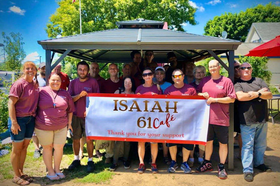 Photo of I-61 volunteers at the gazebo.